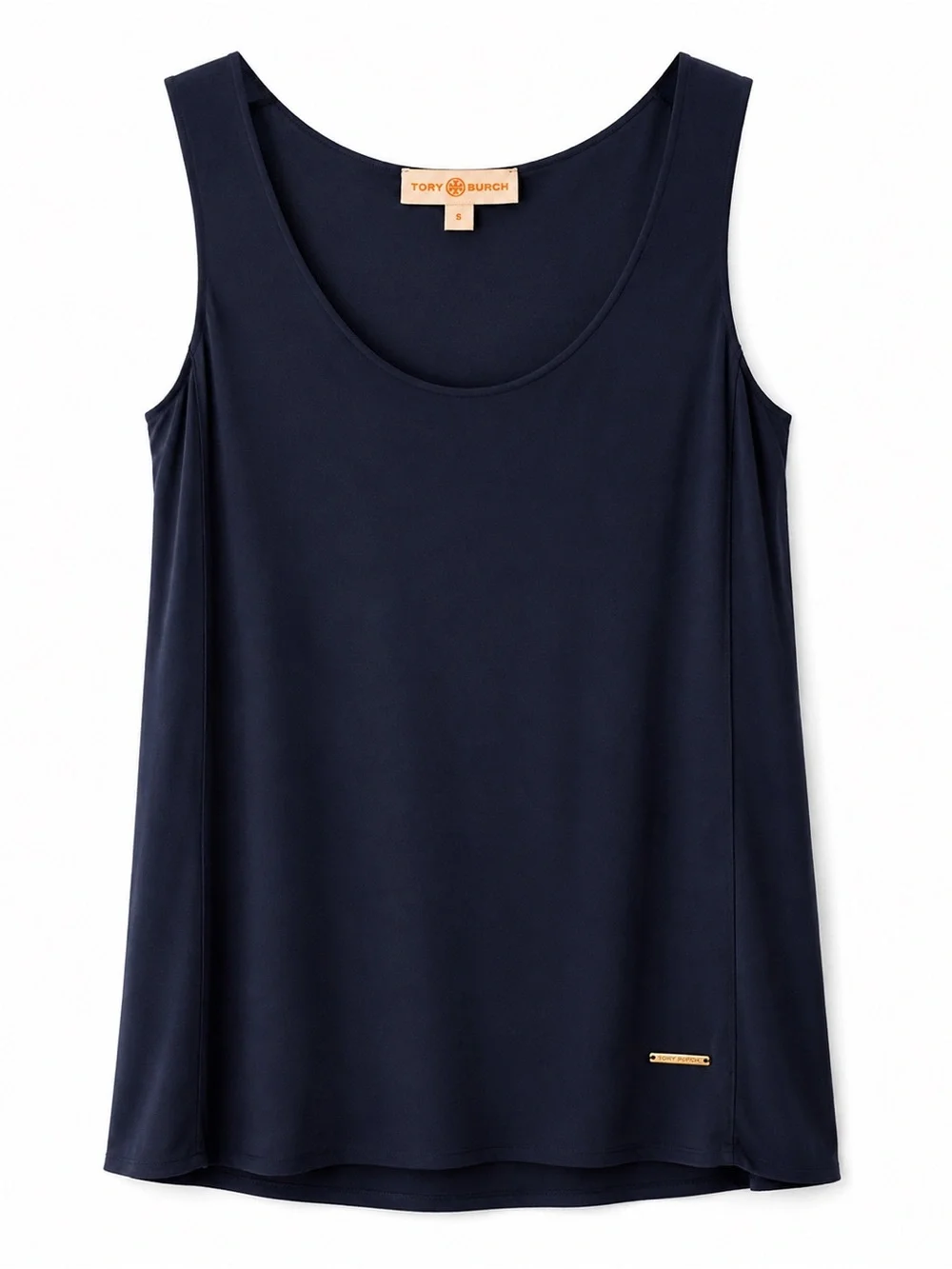 Tory Burch Navy Sheer Mesh Sleeveless Top S